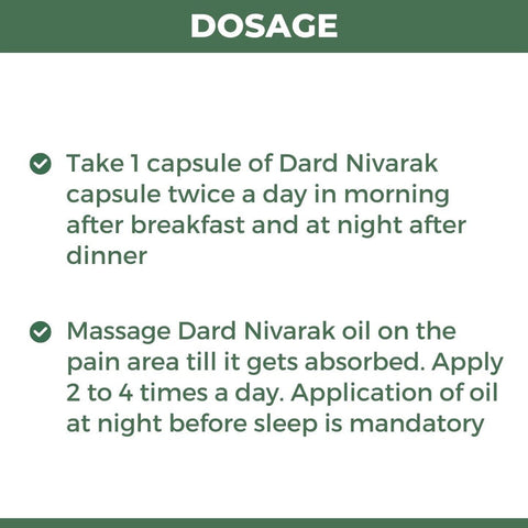 Dard Niwarak Ayurvedic Pain Relief Oil & Capsules: For Quick & Long Lasting Relief from Joint, Bone, Muscle & Body Pain