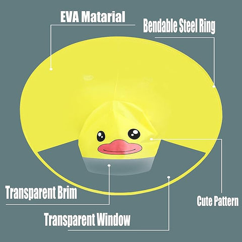 Kids' Sun Shade Umbrella Hat – Duck Design Cape with Raincoat Function