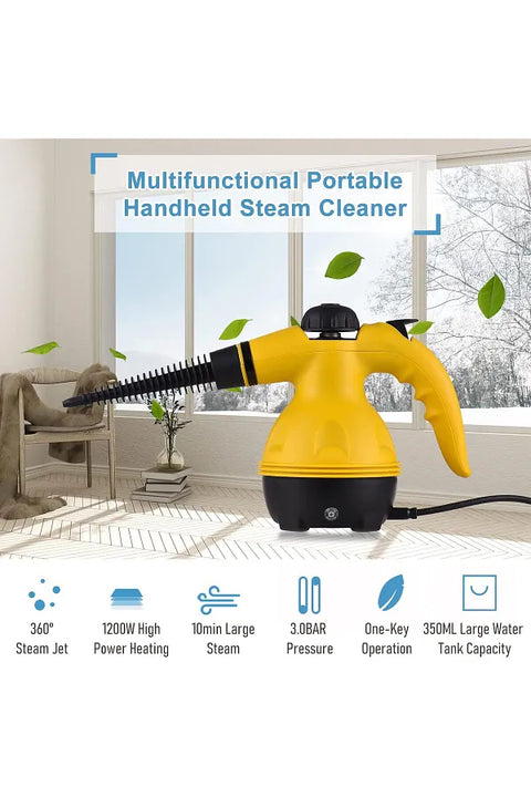 Portable Handheld Steam Cleaner 1200w Multifunctional High Temperature With 9 Pieces