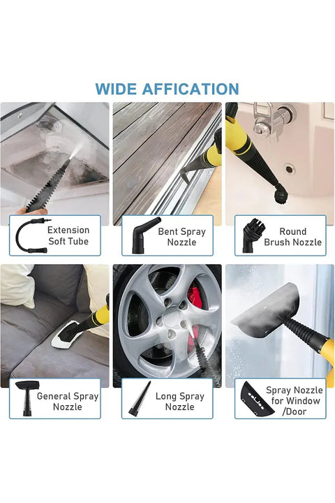 Portable Handheld Steam Cleaner 1200w Multifunctional High Temperature With 9 Pieces
